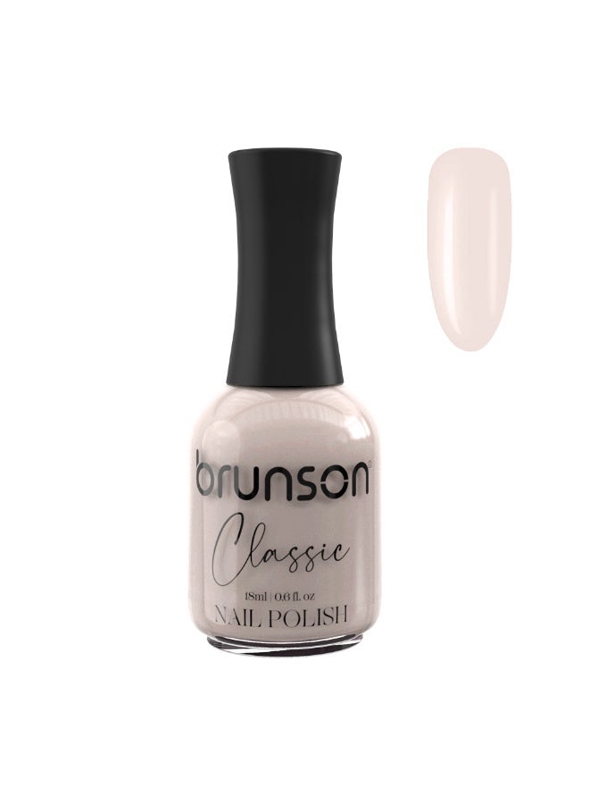 Brunson Classic Nail Polish 18ml Fast Dry Nail Lacquer Nail Harderner Normal Polish Glossy Gel Effect Quick Air Dry Long-Lasting Natural Nail Enamel Salon Quality Manicure Pedicure Regular Polish - Image 1